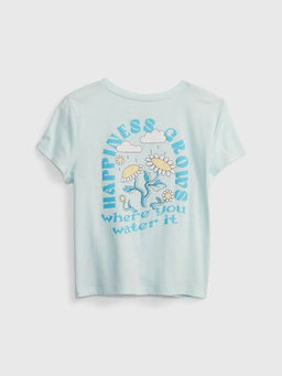 GAP - Girls Printed Round Neck T-Shirt - Blue