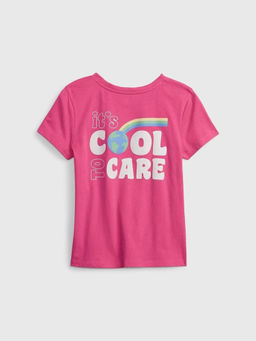 GAP - Girls Printed Round Neck T-Shirt - Pink