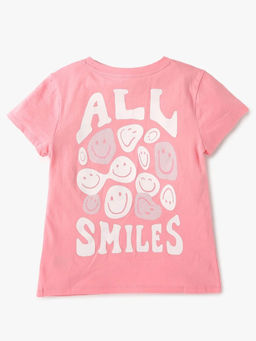 GAP - Girls Round Neck Printed T-Shirt - Coral