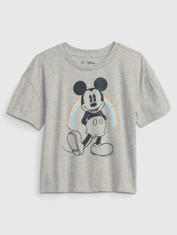 GAP - Girls Printed Character Printed Crew Neck T-Shirt - Grey