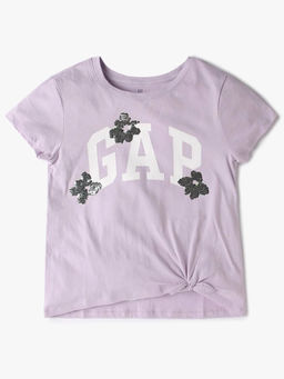 GAP - Girls Sequin Crew Neck T-Shirt - Lavender