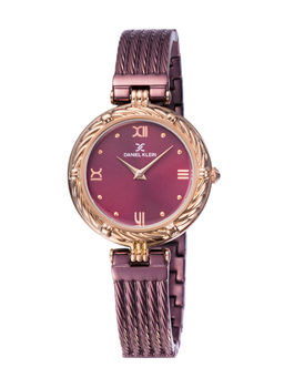 Daniel Klein - Analog Maroon Dial Women Watch- DK11966-7