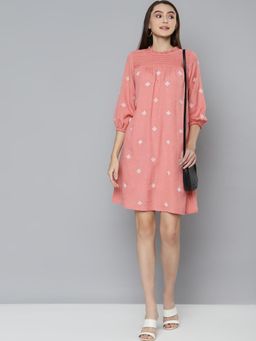 Scoup - Peach Embroidered Mini Dress