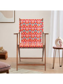 Chumbak - Bistro Folding Chair Red Ikkat