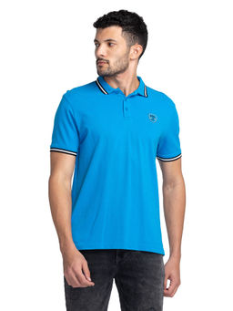 Being Human - Men Short Sleeve Regular Fit Polo T-Shirt Blue