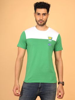 Wrangler - Men Printed Green Crew Neck Regular Fit T-Shirt