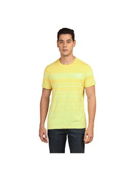 Wrangler - Men Striped Yellow Crew Neck Regular Fit T-Shirt