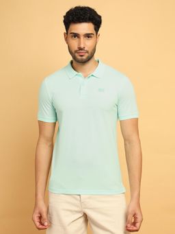 Wrangler - Men Solid Blue Collar Regular Fit Polo T-Shirt