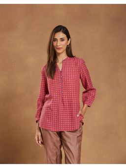 Fabindia - Pink Rayon Blend Top