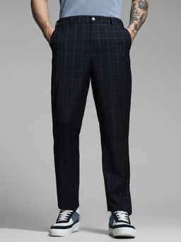 Jack & Jones - Navy Blue Checks Trouser