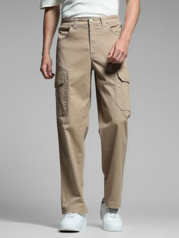 Jack & Jones - Beige Solid Cargo