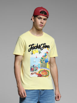 Jack & Jones - Yellow Printed T-Shirt