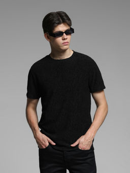 Jack & Jones - Black Textured T-Shirt