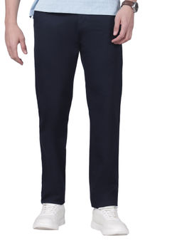 Cantabil - Navy Blue Self Design Trouser