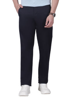 Cantabil - Navy Blue Self Design Trouser