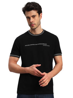 Cantabil - Black Printed T-Shirt