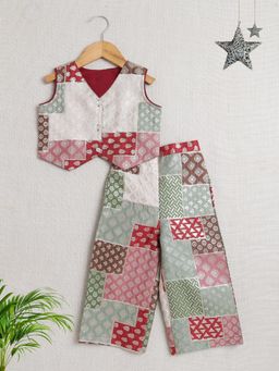 The Magic Wand - Multicolor Sleeveless All over Print Top and Pant Co-Ord