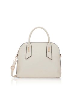 Lavie Luxe - Women Off White Solid Satchel Bag (L)