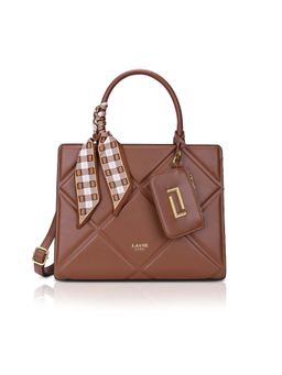 Lavie Luxe - Tan Synthetic Leather Textured Handbag with Detachable Strap