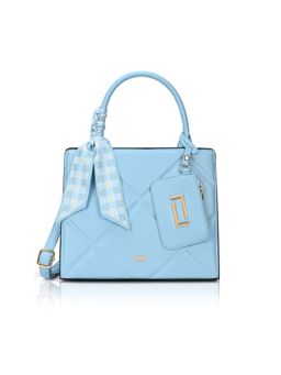 Lavie Luxe - Blue Synthetic Leather Textured Handbag with Detachable Strap