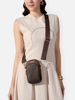 Lavie Luxe - Brown Synthetic Leather Printed Slingbag with Detachable Strap