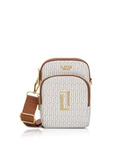 Lavie Luxe - White Synthetic Leather Printed Slingbag with Detachable Strap