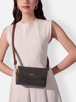 Lavie Luxe - Brown Synthetic Leather Printed Slingbag with Detachable Strap