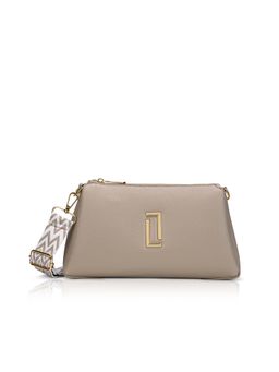 Lavie Luxe - Taupe Synthetic Leather Textured Slingbag with Detachable Strap