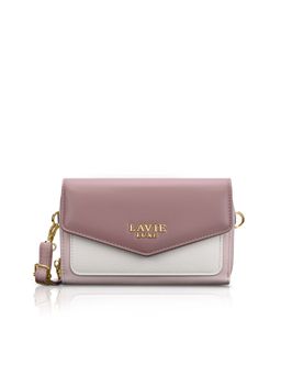 Lavie Luxe - Pink Synthetic Leather Colorblock Slingbag with Detachable Strap