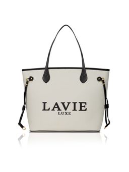 Lavie Luxe - Off White Synthetic Leather Textured Handbag