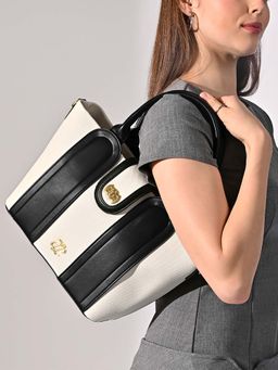 Lavie Signature - Women's Canva Lock Large Satchel Handbag