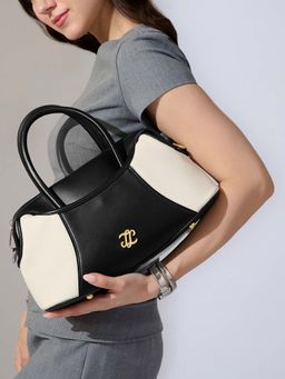 Lavie Signature - Canva Hz Satchel Bag with Detachable Strap- Off-White (Medium)