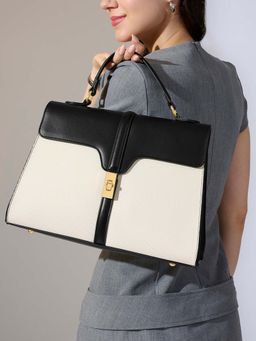Lavie Signature - Women's Ls Canva Flap Satchel Handbag (Off White) (M)