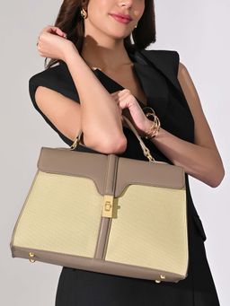 Lavie Signature - Women's Canva Flap Medium Satchel Handbag (Medium)