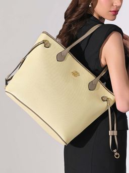 Lavie Signature - Canva Laptop Tote Bag -Beige (Large)