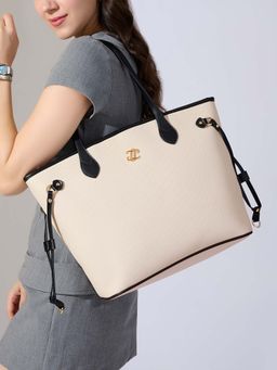 Lavie Signature - Canva Laptop Tote Bag -Off-white (Large)