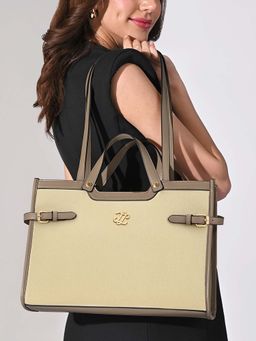 Lavie Signature - Canva Dual Carry Tote Bag -Beige (Large)