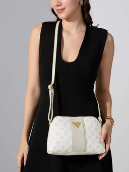 Lavie Signature - Beige Synthetic Leather Printed Slingbag