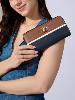 Lavie Signature - Navy Blue Synthetic Leather Colorblock Wallet