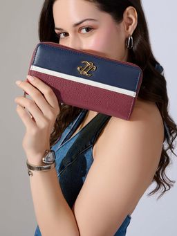 Lavie Signature - Red Synthetic Leather Colorblock Wallet