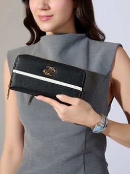 Lavie Signature - Black Synthetic Leather Colorblock Wallet
