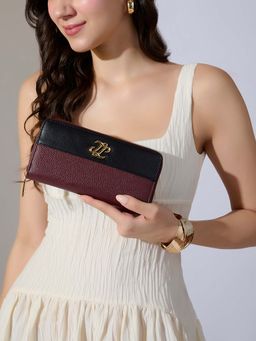 Lavie Signature - Maroon Synthetic Leather Colorblock Wallet