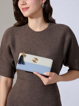 Lavie Signature - Blue Synthetic Leather Colorblock Wallet