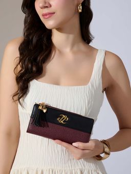 Lavie Signature - Maroon Synthetic Leather Colorblock Wallet