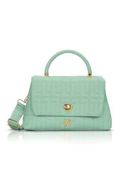 Lavie Signature - Green Synthetic Leather Textured Handbag with Detachable Strap
