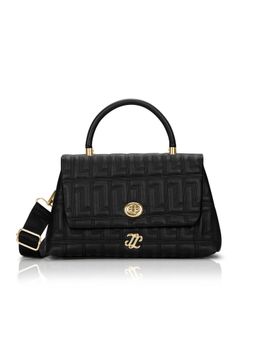 Lavie Signature - Black Synthetic Leather Textured Slingbag with Detachable Strap