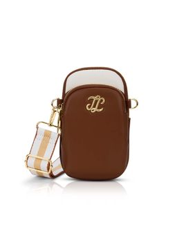 Lavie Signature - Tan Synthetic Leather Colorblock Slingbag with Detachable Strap