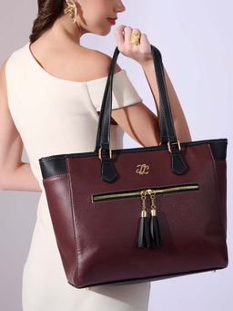 Lavie Signature - Women's Ls Knoxville 15 Inch Laptop Tote Handbag (Maroon)