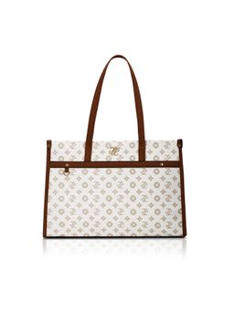 Lavie Signature - Beige Synthetic Leather Printed Handbag