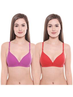 Bodycare - Pack Of 2 Lightly Padded T-Shirt Bra - Multi Color